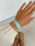 Teal WWJD Embroidered Bracelet