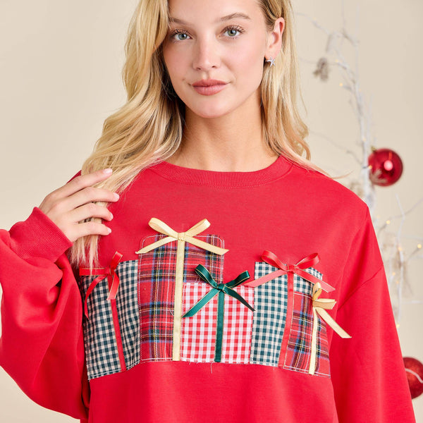 Christmas Patchwork Gift Sweatshirt