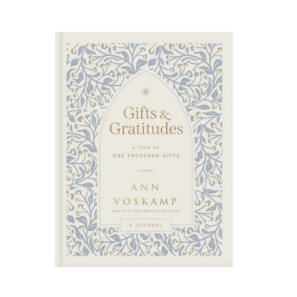 Gifts & Gratitudes by Ann Voskamp journal cover with floral border