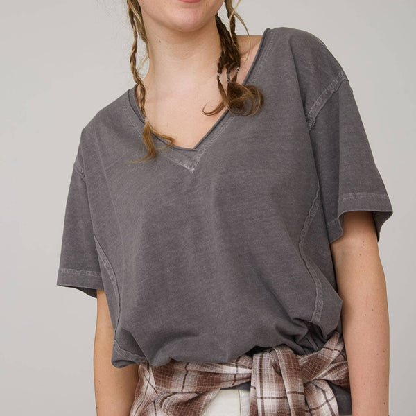 Washed Raw Edge Top
