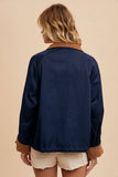 Navy Cargo Pullover Jacket