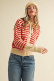 Striped Hoodie Sweater Cardigan