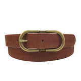 Basic Genuine Suede Belt with Oval Buckle