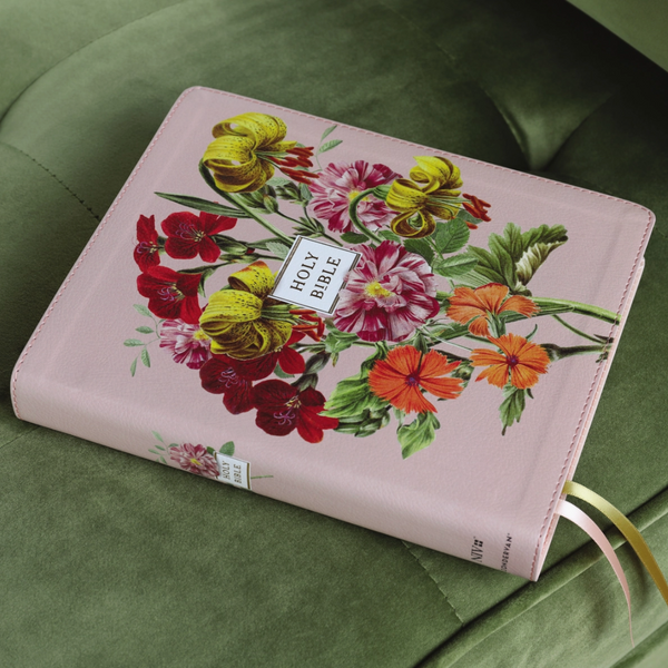 “NIV Artisan Collection Bible in floral gift box – pink cover”