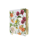 “Blue floral Artisan Bible with elegant page ribbons and hardcover slipcase”