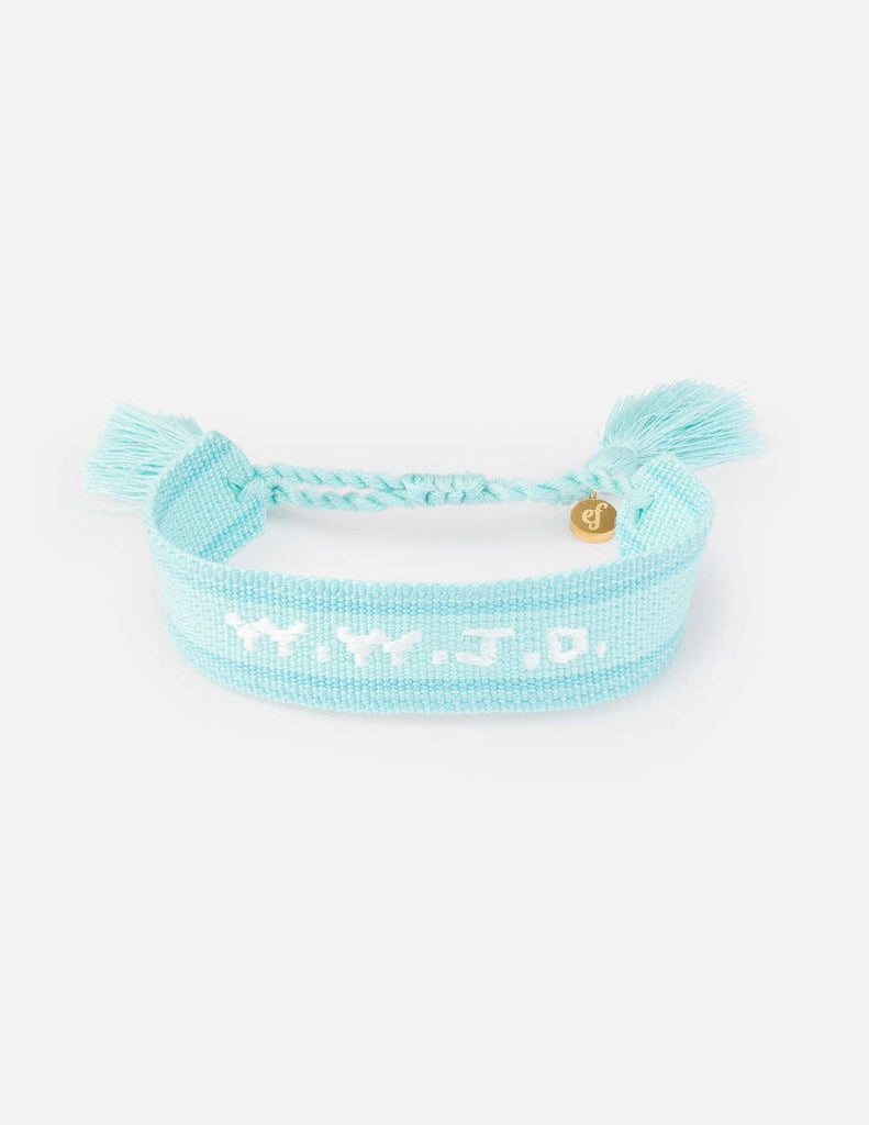 Teal WWJD Embroidered Bracelet