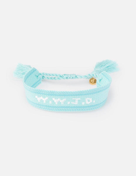 Teal WWJD Embroidered Bracelet