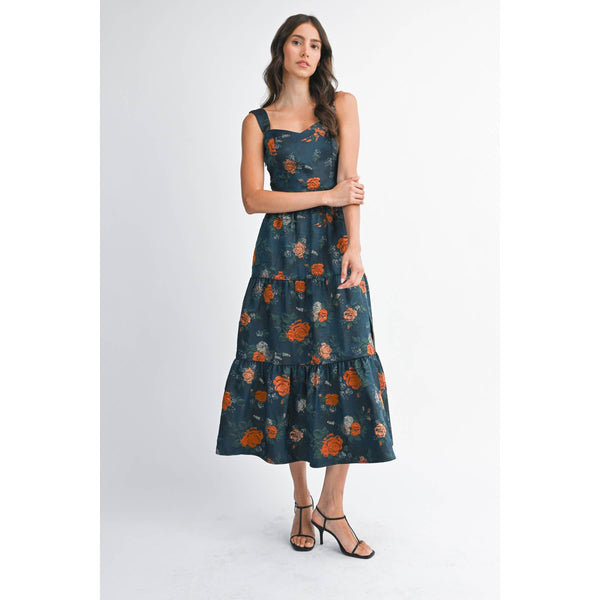 Floral Jacquared Maxi Dress