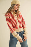 Striped Hoodie Sweater Cardigan
