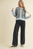 Striped Hoodie Sweater Cardigan