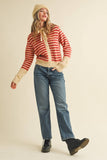 Striped Hoodie Sweater Cardigan