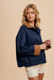 Navy Cargo Pullover Jacket