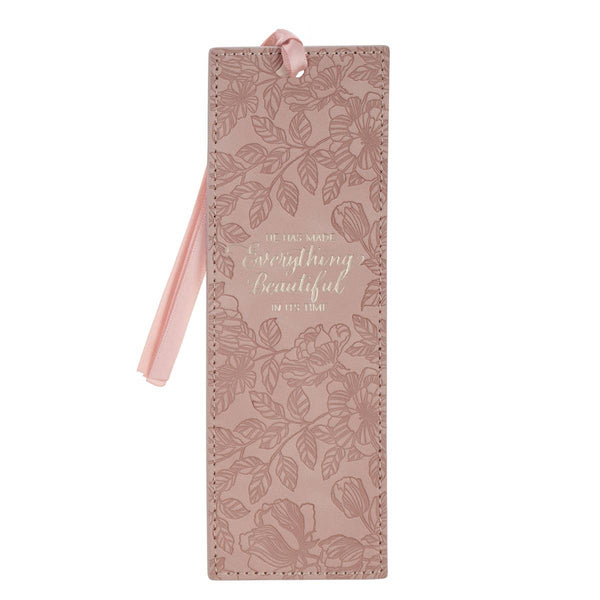 Bookmark Faux Leather Everything Beautiful Pink Ecc. 3:11