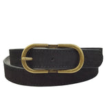 Basic Genuine Suede Belt with Oval Buckle