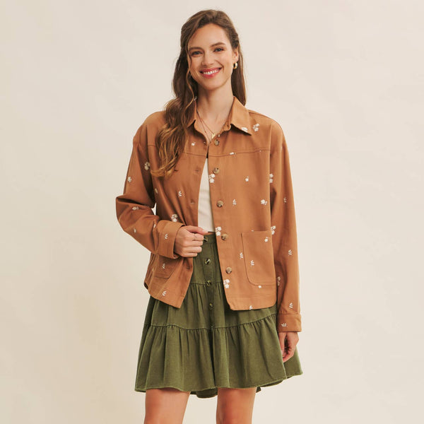 Embroidered Cotton Utility Jacket