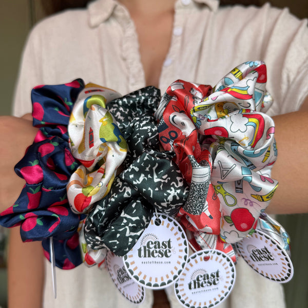 Back To School Oversized Satin Scrunchie Collection