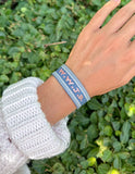 Blue WWJD Embroidered Bracelet