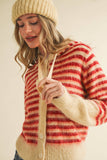 Striped Hoodie Sweater Cardigan