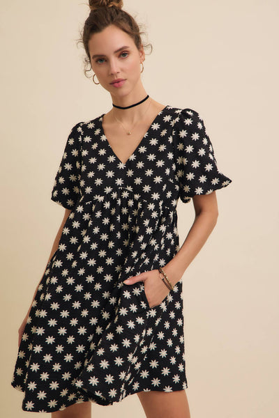 Embroidered Mini Dress