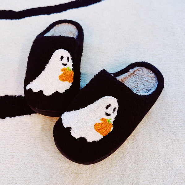 Spooky Ghost Cozy Slippers