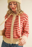 Striped Hoodie Sweater Cardigan