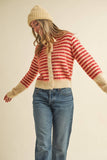 Striped Hoodie Sweater Cardigan