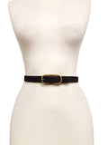 Basic Genuine Suede Belt with Oval Buckle