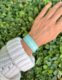 Teal WWJD Embroidered Bracelet