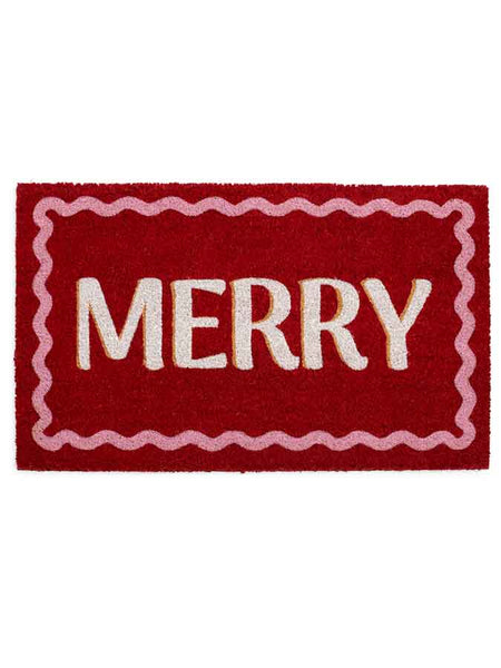 "M-E-R-R-Y" DOORMAT,MULTI