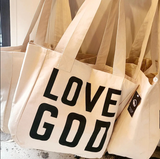 Large Tote Bag | Love God | Love Others
