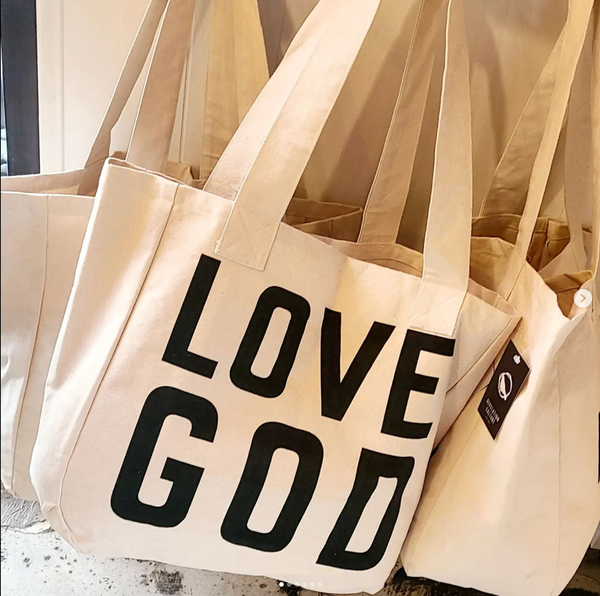 Large Tote Bag | Love God | Love Others