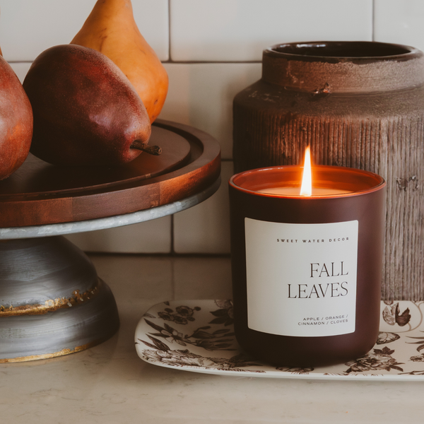 *NEW* Fall Leaves 15 oz Candle, Matte Jar - Fall Decor