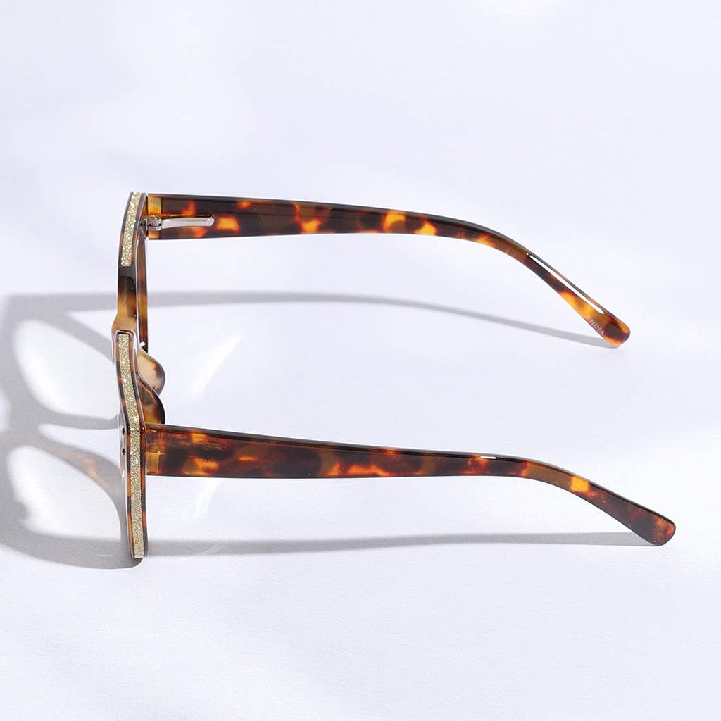 Wide Frame Glitter Side Fashion Reading Glasses