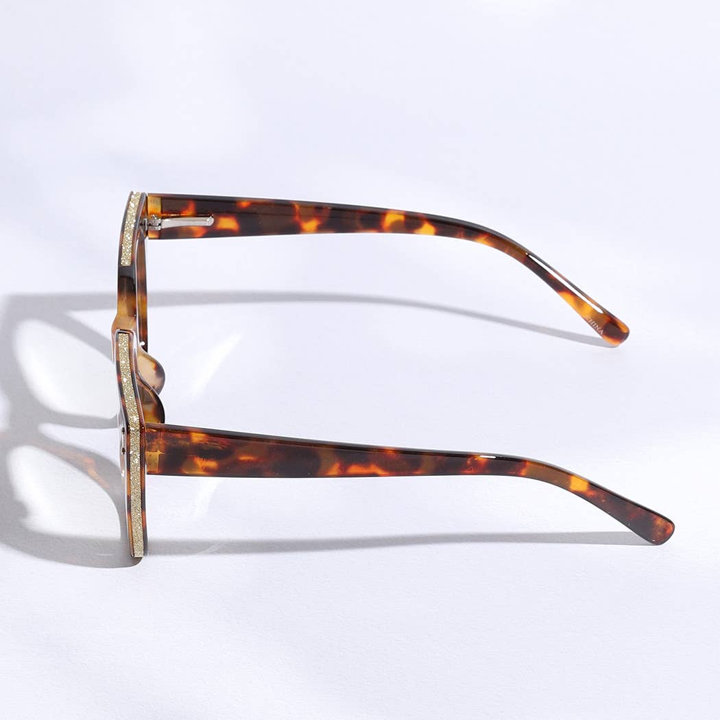 Wide Frame Glitter Side Fashion Reading Glasses