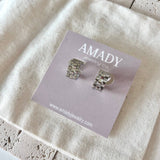 Silver Watchband hoop earrings watch