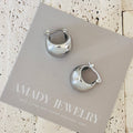 Hoop earrings rhodium plated thick hoop earrings chunky