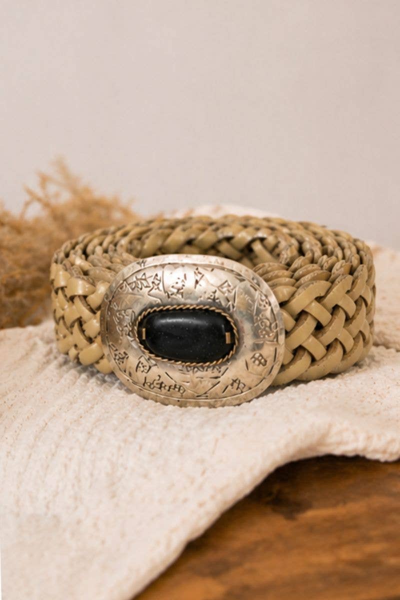 Mercury Narrow White Leather Belt