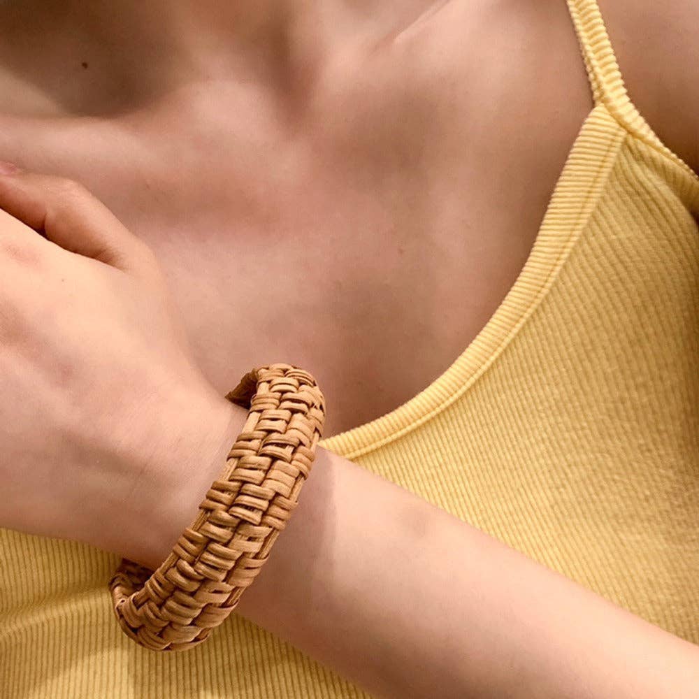 Vintage Straw Braided Round Bracelets DP25B587