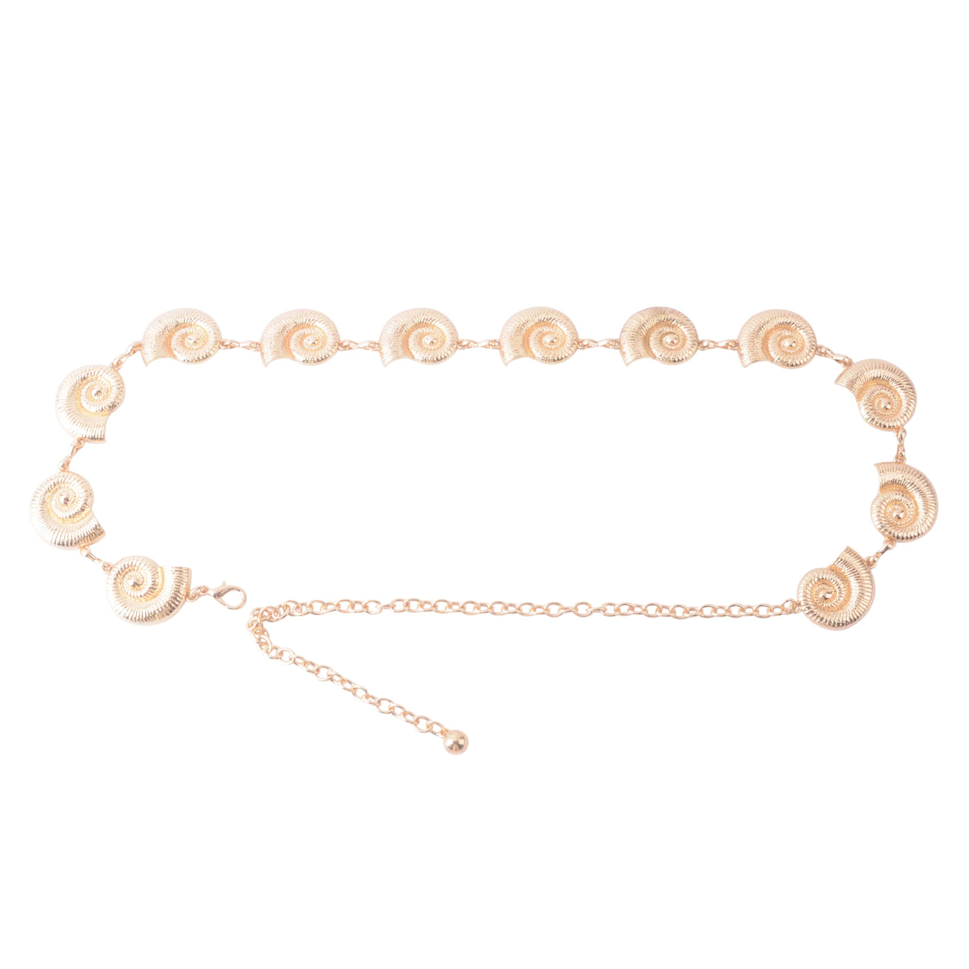 Gold Spiral Seashell Chain Belt