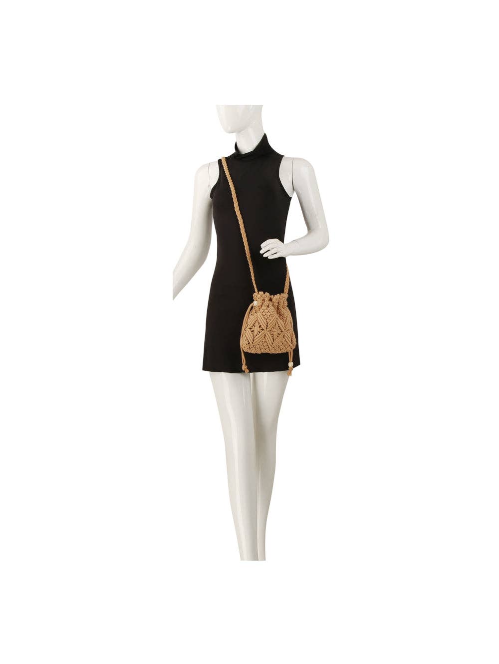 Crocheted Woven Macramé Drawing Crossbody