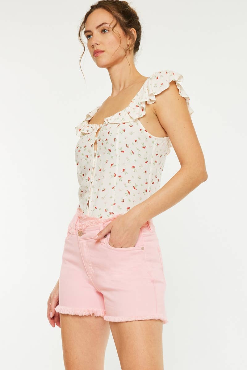 Casey Pink Cut Off Shorts