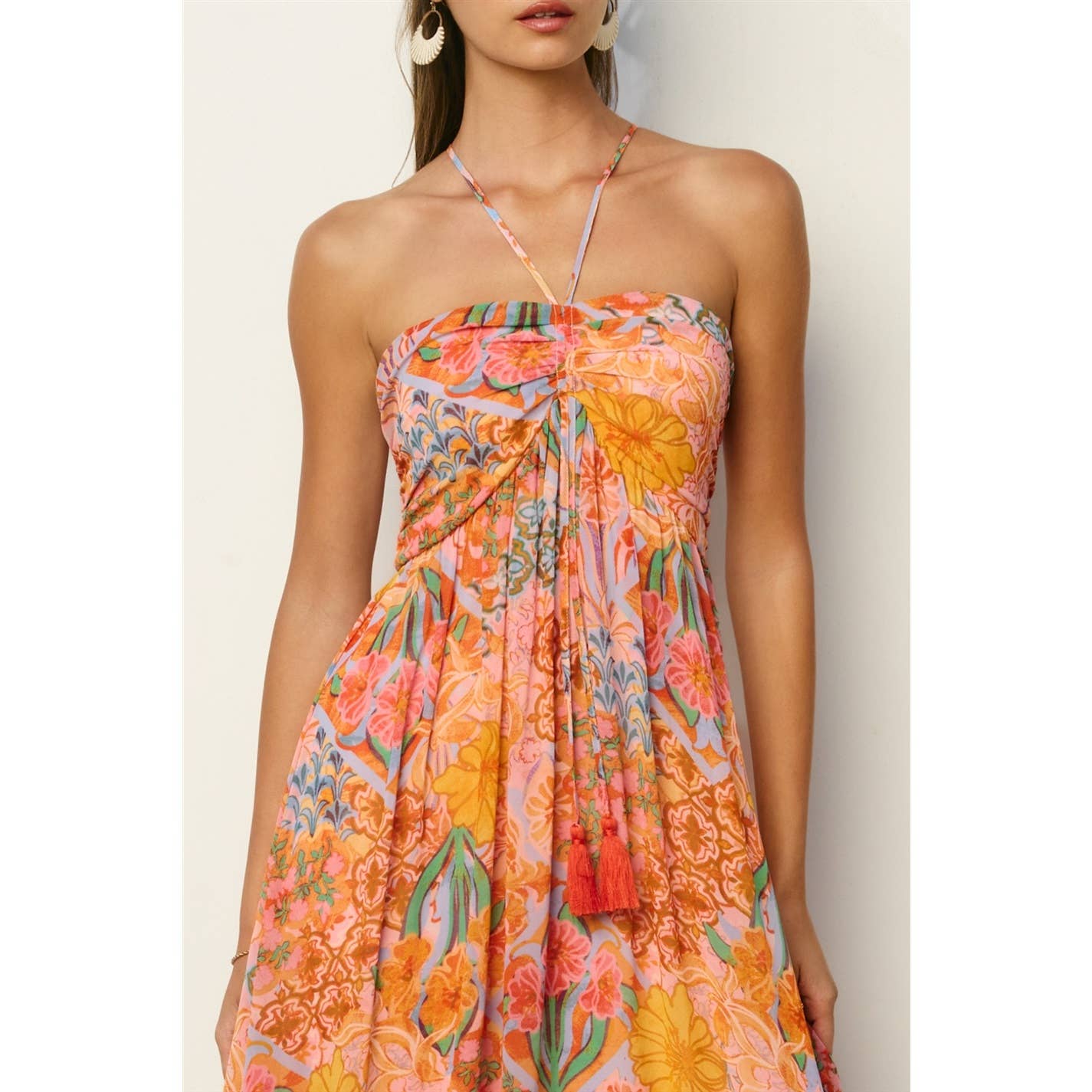 Dayna Ruched Babydoll Maxi Dress