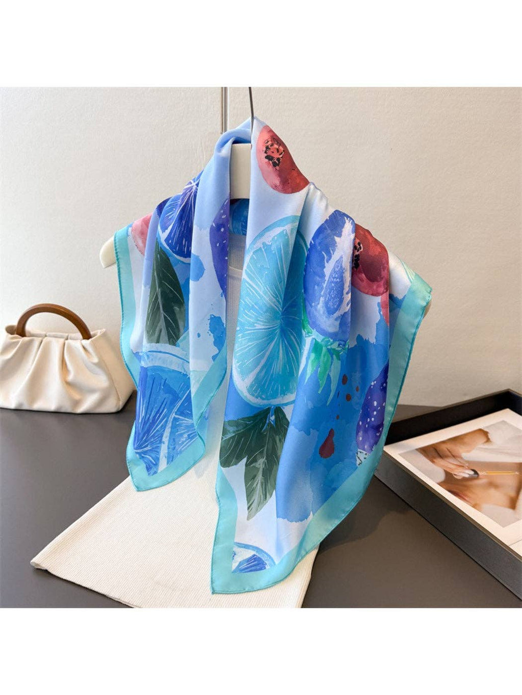 Scarvii - Citrus Fruit Print Square Scarf
