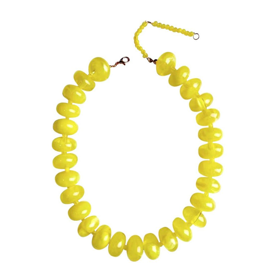 Bailey Chunky Beaded Necklace- Yellow