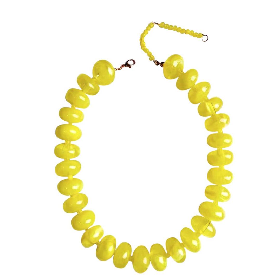 Bailey Chunky Beaded Necklace- Yellow