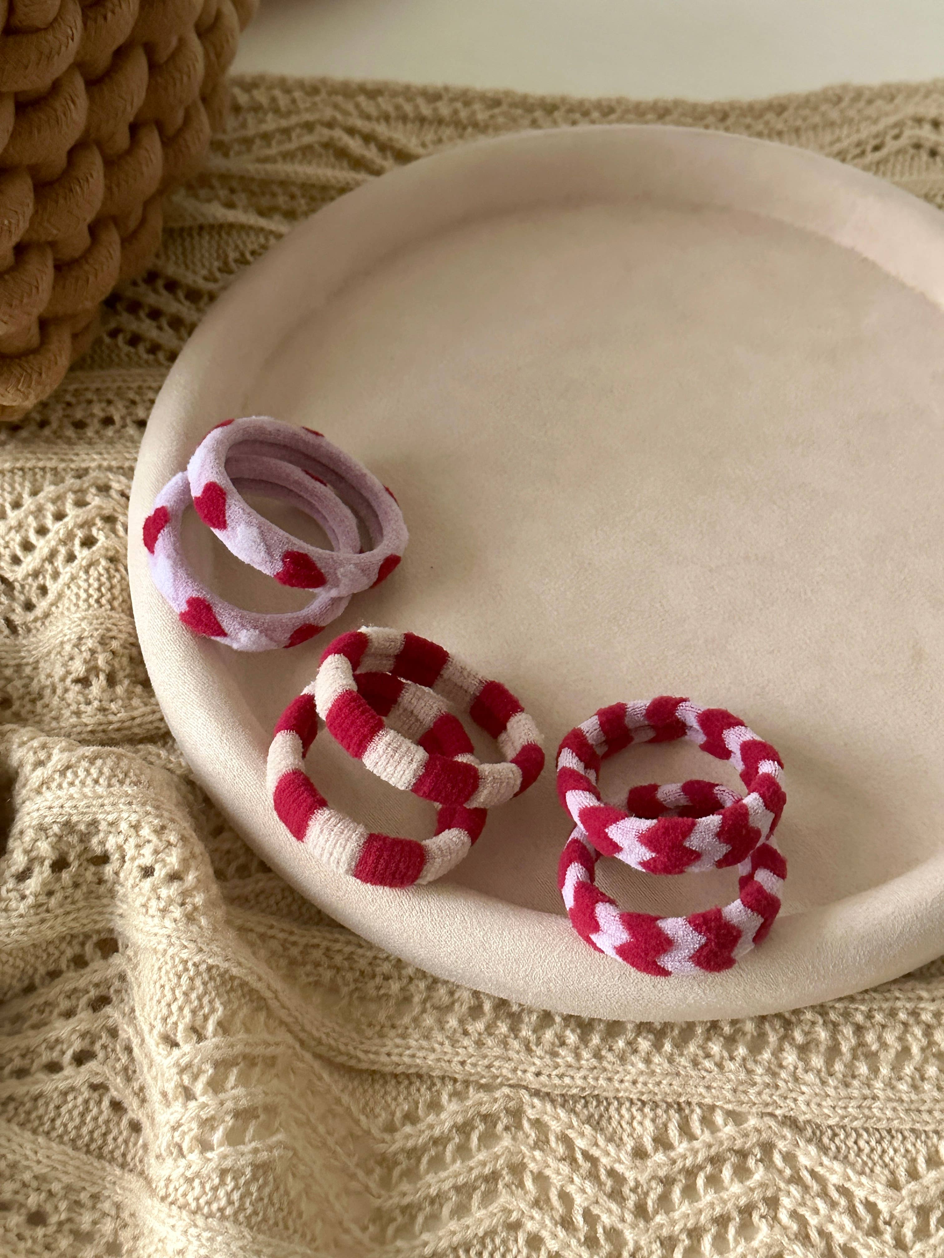 Valentine's Day Seamless Hair Ties (Set of 6)