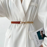 Chain Leather Splicing Simple Belt