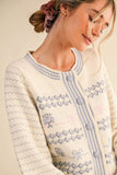 FLORAL RUFFLE SLEEVE SWEATER CARDIGAN MSW11097