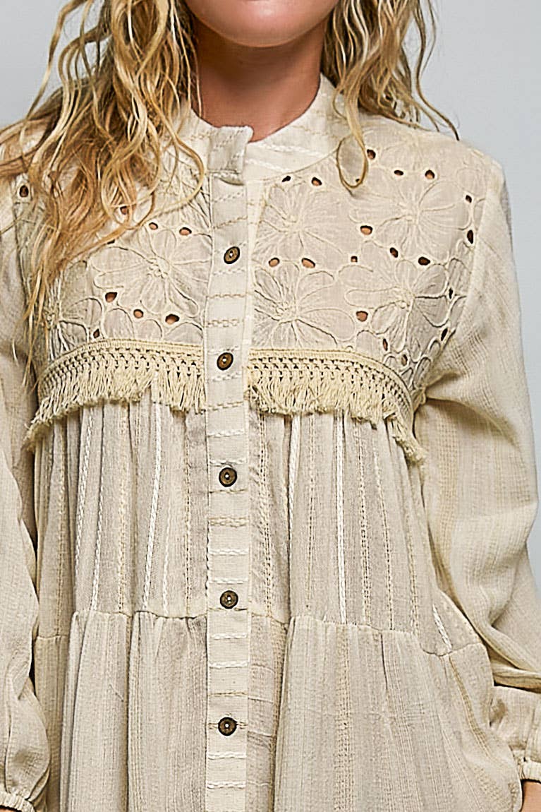 Tayia Embroidered Tunic Dress