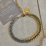 Ombré Double Two Tone Gold Silver chain bracelet layering 